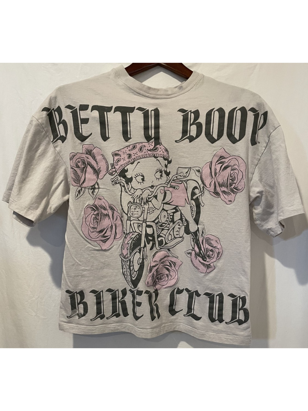 Betty Boop Motorcycle Club Fleischer Studio Graphic T-Shirt Ivory - S